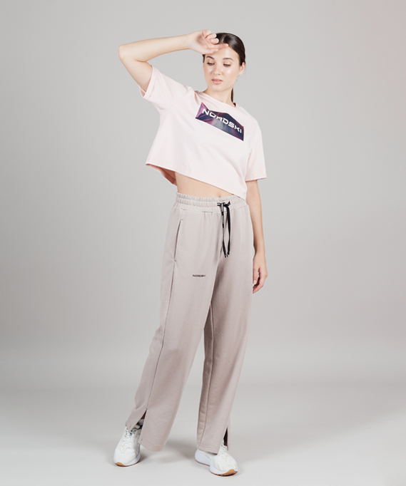 Футболка укороченная Nordski Simple Logo Soft Pink W NSW888994