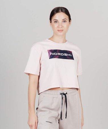 Футболка укороченная Nordski Simple Logo Soft Pink W NSW888994
