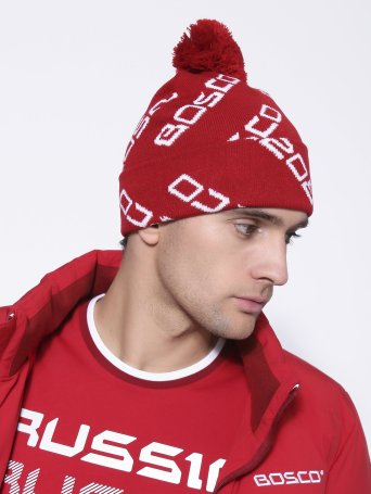 Шапка теплая РОССИЯ двойная бордо.