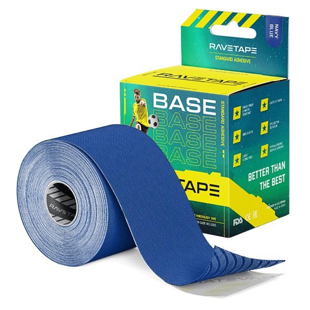 Кинезиотейп RaveTape BASE 5×5 Синий (NAVY BLUE) RVTB-NBL-55 в Твери