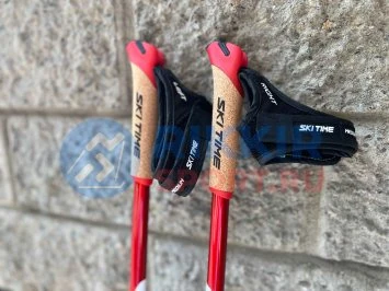 ЛЫЖНЫЕ ПАЛКИ SKI TIME SPORT 100% Fast Clip (тип Triac) Carbon Red/Black