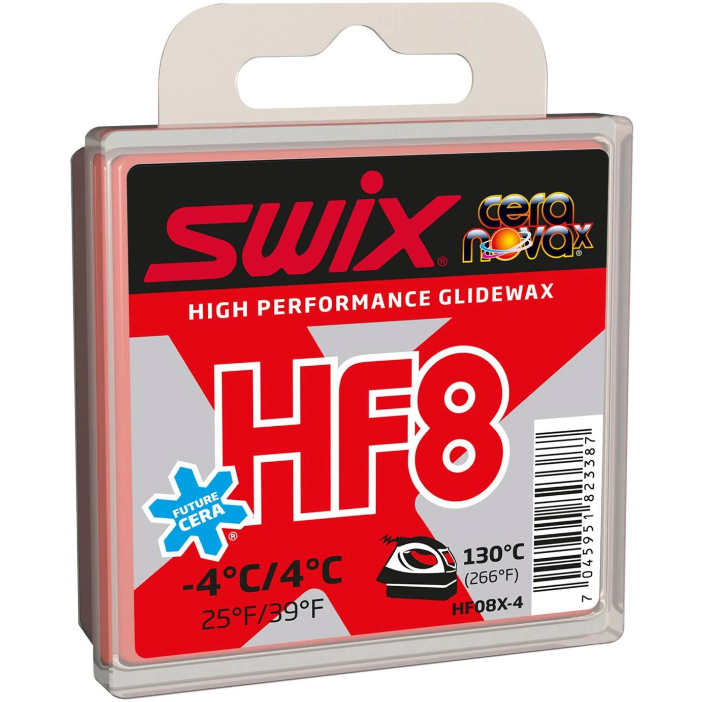 Парафин Swix HF8X Red +4 °C / −4 °C, 40 г