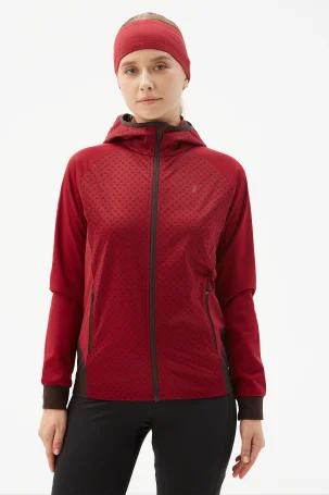 Куртка разминочная Bivium "СноуРан" жен. бордовый_кофейный