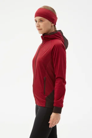 Куртка разминочная Bivium "СноуРан" жен. бордовый_кофейный