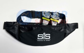 Беговая поясная сумка SIS ULTRA DUE (черная) с двумя карманами SIS