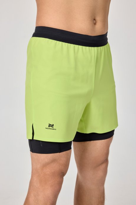 Шорты с лосинами Nordski Stayer Lime/Black NSM284180