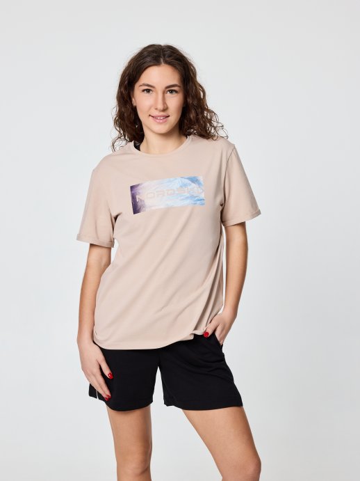 Футболка Nordski Simple Logo Beige W NSW829715