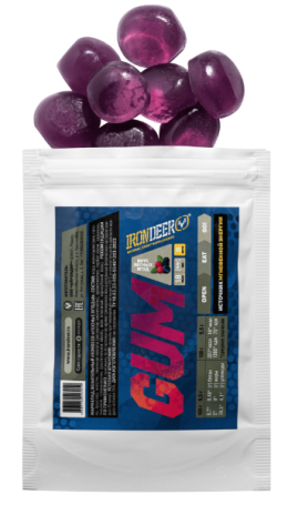 Мармелад IRONDEER GUM, 44 гр  (Малина)