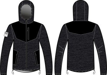 Куртка FOCA Jersey with hood man dark grey \ black 23V122.1