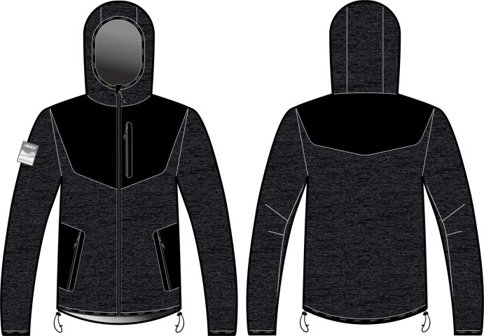 Куртка FOCA Jersey with hood man dark grey \ black 23V122.1