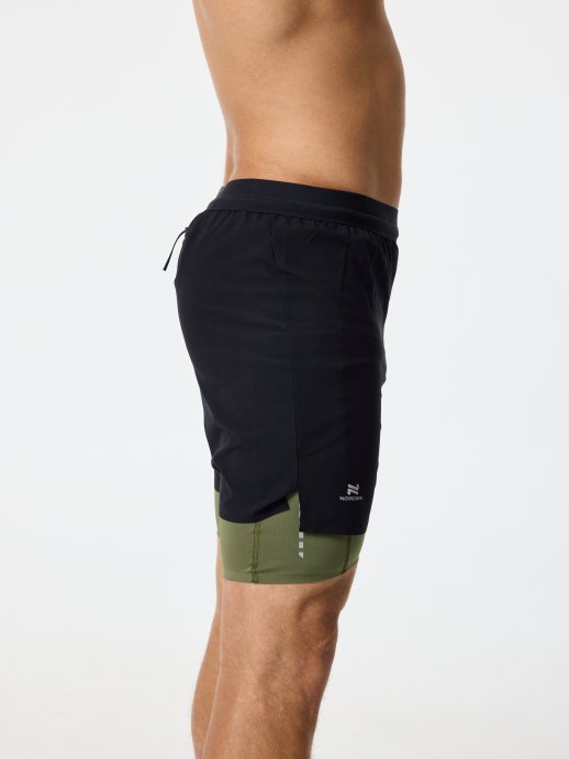 Шорты с лосинами Nordski Stayer Black/Olive NSM284426