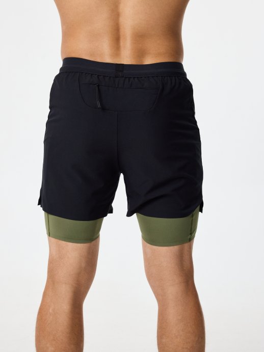 Шорты с лосинами Nordski Stayer Black/Olive NSM284426