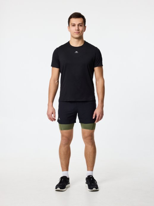 Шорты с лосинами Nordski Stayer Black/Olive NSM284426