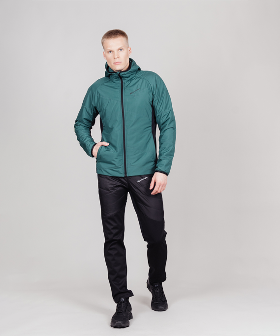 Костюм тренировочный Nordski Hybrid Warm Alpine Green/Black NSM955107/NSM995100