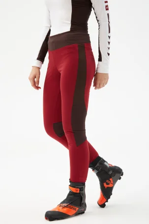 Тайтсы Bivium "СноуРан" жен. бордовый_кофейный