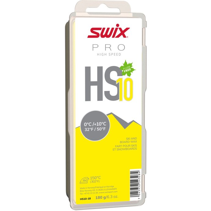 Парафин SWIX HS10 Yellow, 0°C/+10°C, 180гр в Твери