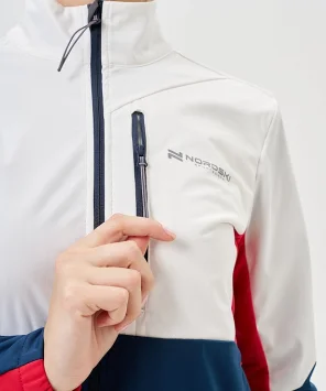 Тренировочная куртка Nordski PRO TOUR White/Deep/Red W NSW640394
