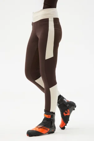 Тайтсы Bivium "СноуРан" жен. молочный_кофейный