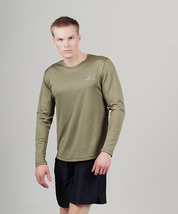 Футболка Nordski Run Olive с длинным рукавом NSM492425
