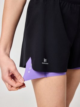 Шорты с лосинами Nordski Stayer Black/Lavender W NSW285827