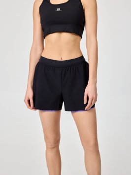 Шорты с лосинами Nordski Stayer Black/Lavender W NSW285827