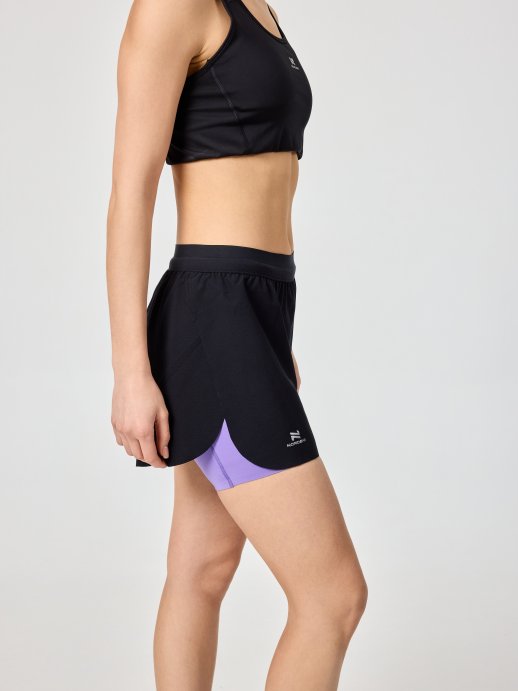 Шорты с лосинами Nordski Stayer Black/Lavender W NSW285827