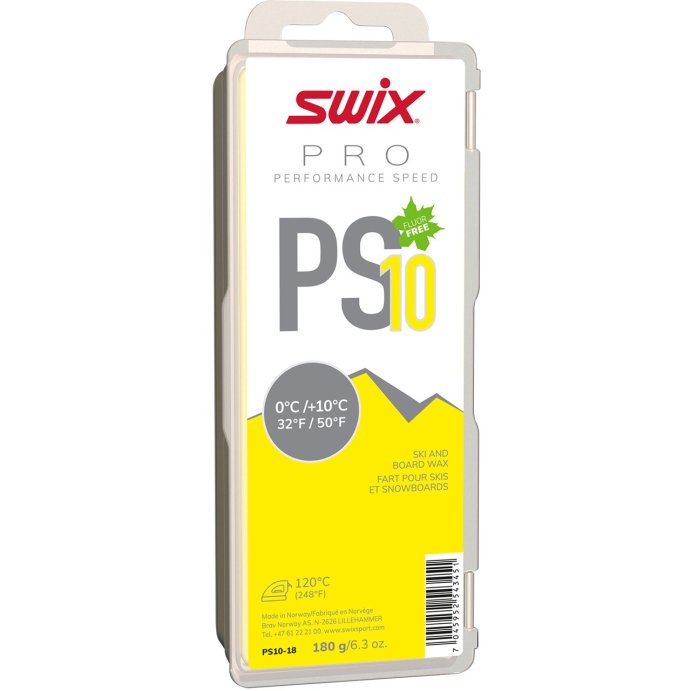 Парафин SWIX PS10 Yellow, 0°C/+10°C, 180гр в Твери