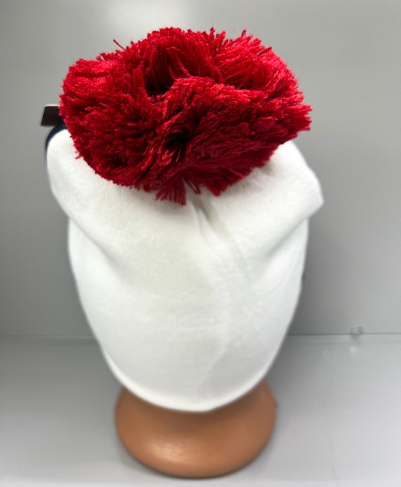 Шапка теплая РОССИЯ "Триколор 22/23" (красный помпон) в Новосибирске