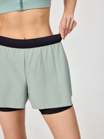 Шорты с лосинами Nordski Stayer Ice Mint/Black W NSW285310