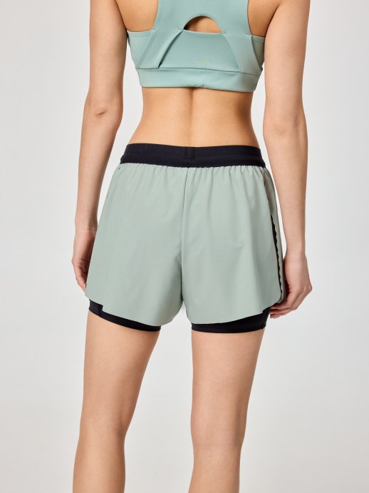 Шорты с лосинами Nordski Stayer Ice Mint/Black W NSW285310