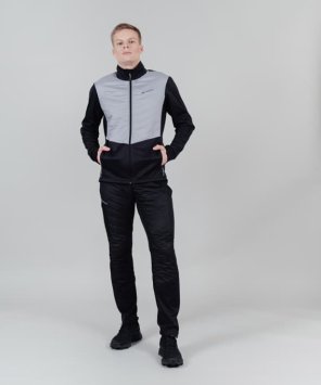Костюм тренировочный Nordski Hybrid Pro Black/Grey NSM303201/NSM505100