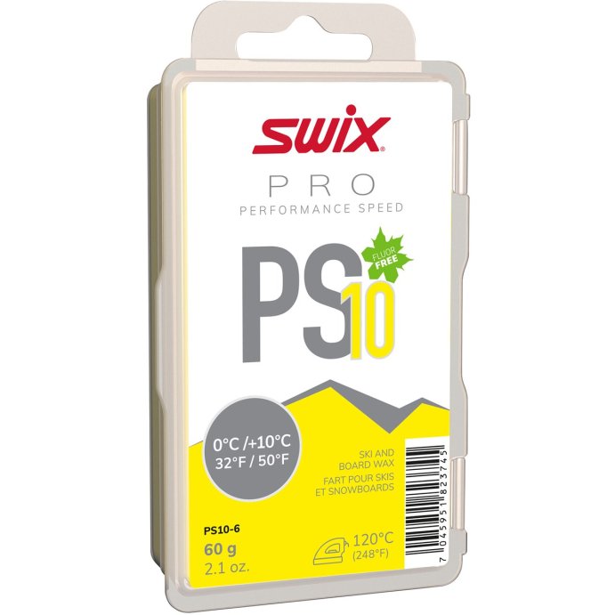 Парафин SWIX PS10 Yellow, 0°C/+10°C, 60гр в Твери