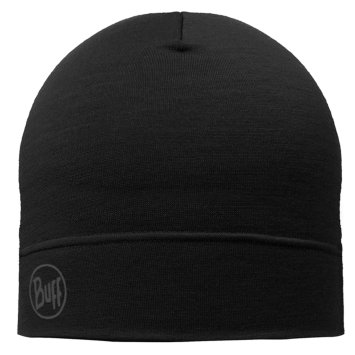 Шапка Buff Merino Lightweight Beanie Solid Black 113013.999.10.00