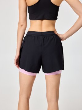 Шорты с лосинами Nordski Stayer Black/Pink W NSW285957