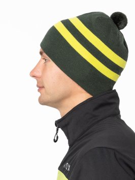 Шапка Moax Tradition Sport stripe 23575M/48001 олива/лайм 56