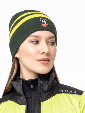 Шапка Moax Tradition Sport stripe 23575M/48001 олива/лайм 56