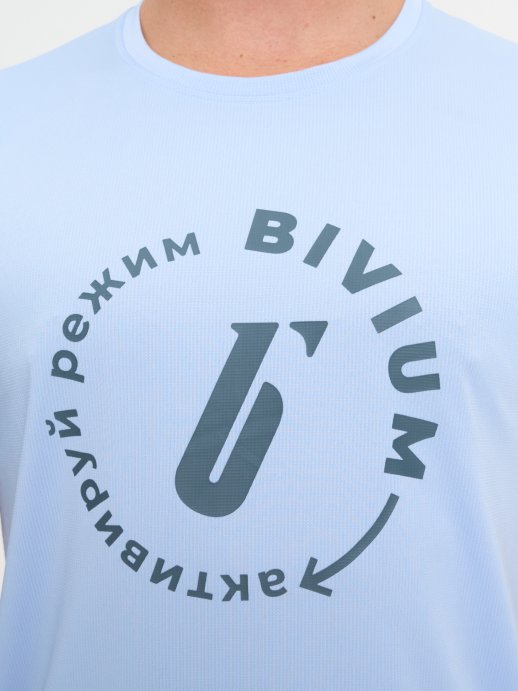 Футболка Bivium &quot;Тайм&quot; муж. голуб.
