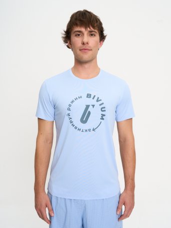 Футболка Bivium "Тайм" муж. голуб.