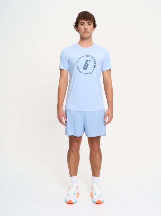 Футболка Bivium &quot;Тайм&quot; муж. голуб.