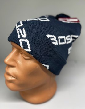 Шапка теплая РОССИЯ двойная темн. синяя