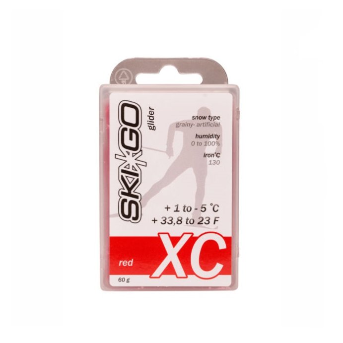 Парафин SKIGO XC Glider Red (для стар. и искус. снега) (+1°С -5°С) 60 г.