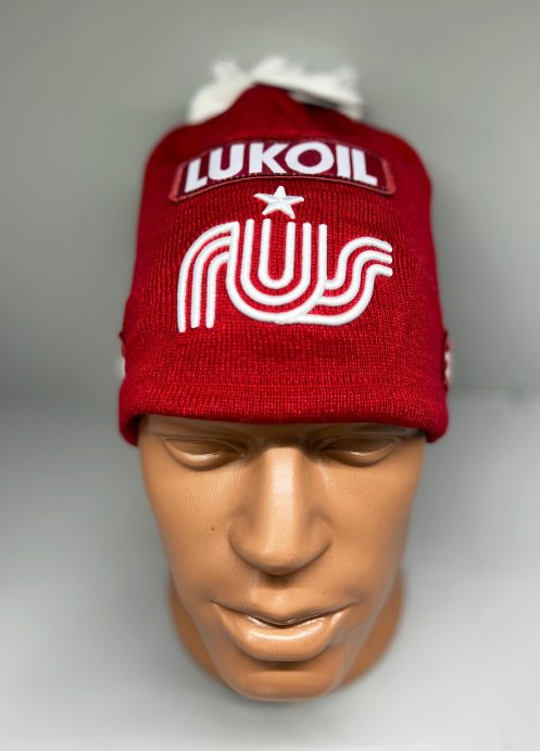 Шапка теплая РОССИЯ "RUS 22/23" бордовая в Твери