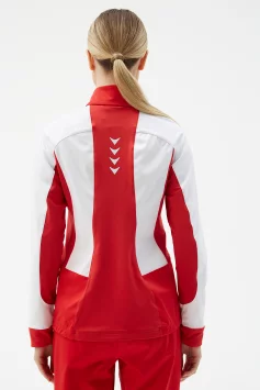 Куртка разминочная Bivium "Классик" жен. красный_белый