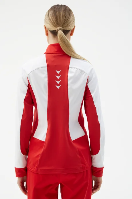 Куртка разминочная Bivium "Классик" жен. красный_белый