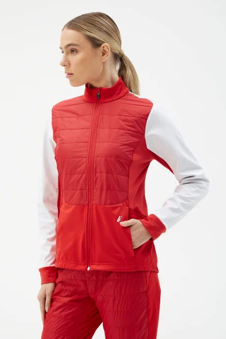 Куртка разминочная Bivium "Классик" жен. красный_белый