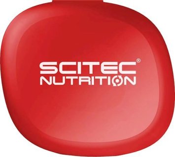Контейнер Scitec Nutrition Pill Box для таблеток и капсул красный с логотипом Scitec