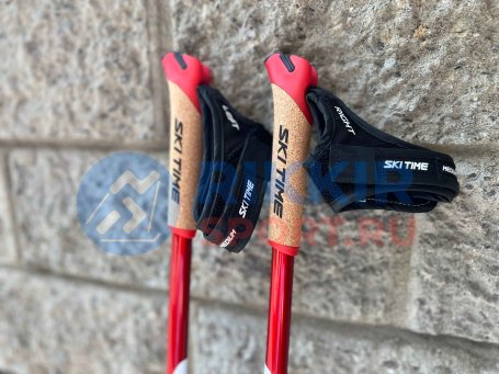 ЛЫЖНЫЕ ПАЛКИ SKI TIME SPORT 100% Fast Clip (тип Triac) Carbon Red/Black