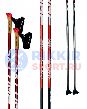 ЛЫЖНЫЕ ПАЛКИ SKI TIME SPORT 100% Fast Clip (тип Triac) Carbon Red/Black