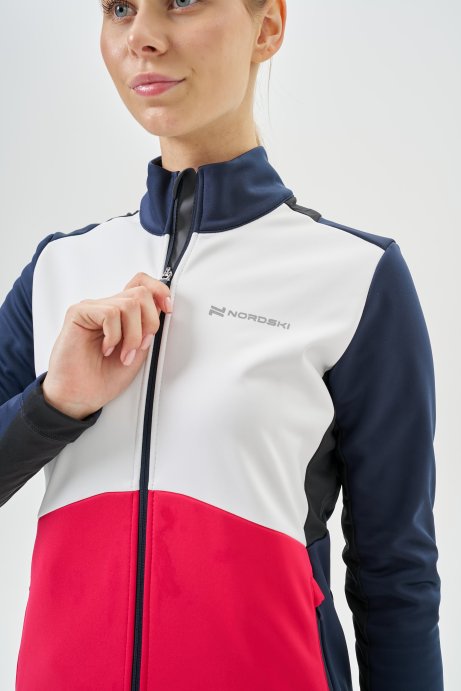 Тренировочная куртка Nordski Advance White/Pink/Blueberry W NSW645384