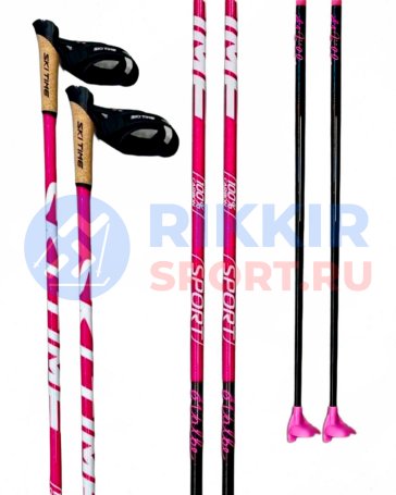 ЛЫЖНЫЕ ПАЛКИ SKI TIME SPORT 100% Fast Clip (тип Triac) Carbon Pink